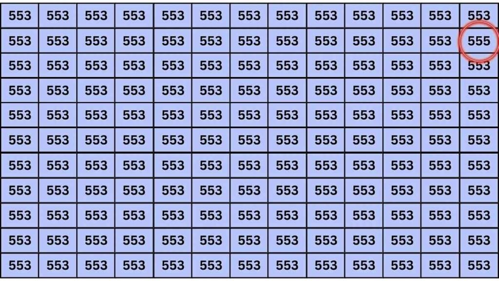 How to Spot the Number 553 Hidden Among 555 in Just 5 Seconds