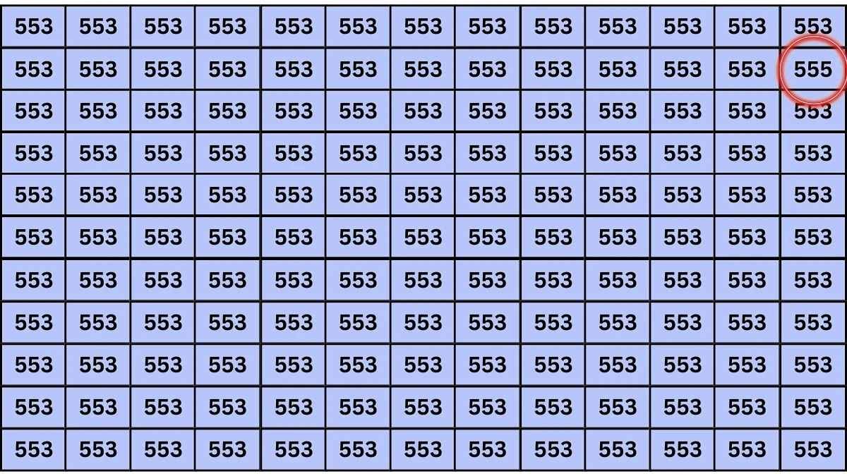 How to Spot the Number 553 Hidden Among 555 in Just 5 Seconds